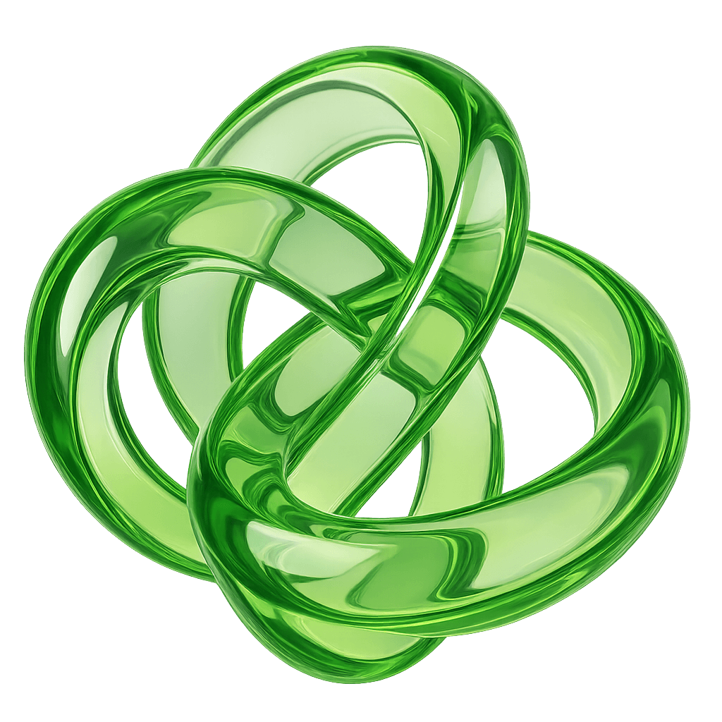 Intertwined Green Ribbons